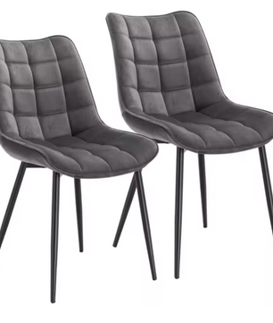 Set van 2 Eetkamerstoelen – Kunstleer met Metalen Poten, Modern & Comfortabel