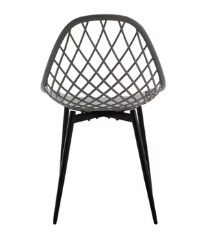 Set van 4 Scandinavische Eetkamerstoelen – Holle Rugleuning & Metalen Poten, Modern en Duurzaam