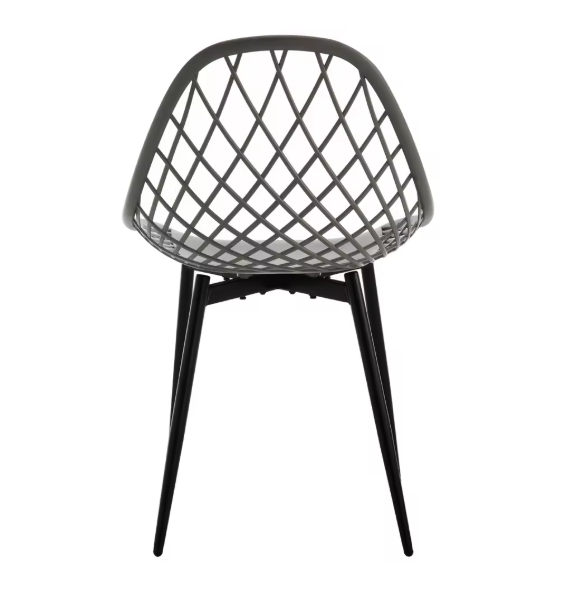 Set van 4 Scandinavische Eetkamerstoelen – Holle Rugleuning & Metalen Poten, Modern en Duurzaam