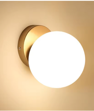 Moderne Wandlamp – E27 Bolvormig Design met Glazen Kap 15 cm
