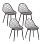 Set van 4 Scandinavische Eetkamerstoelen – Holle Rugleuning & Metalen Poten, Modern en Duurzaam