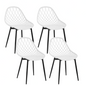 Set van 4 Scandinavische Eetkamerstoelen – Holle Rugleuning & Metalen Poten, Modern en Duurzaam