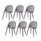 Set van 6 Fluwelen Eetkamerstoelen – Metalen Poten & Ergonomisch Ontwerp, Modern en Comfortabel