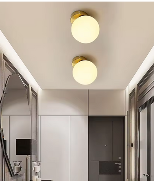 Moderne Wandlamp – E27 Bolvormig Design met Glazen Kap 15 cm