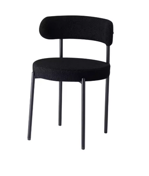 Set van 2 Scandinavische Eetkamerstoelen – Teddy Fluweel & Metalen Poten, Comfortabel en Modern