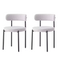 Set van 2 Scandinavische Eetkamerstoelen – Teddy Fluweel & Metalen Poten, Comfortabel en Modern