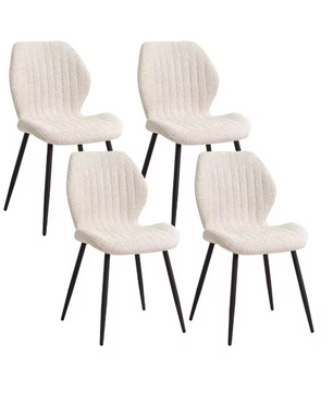 Set van 4 Moderne Eetkamerstoelen – Gewatteerde Zitting & Metalen Poten