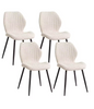 Set van 4 Moderne Eetkamerstoelen – Gewatteerde Zitting & Metalen Poten