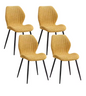 Set van 4 Moderne Eetkamerstoelen – Gewatteerde Zitting & Metalen Poten