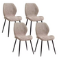 Set van 4 Moderne Eetkamerstoelen – Gewatteerde Zitting & Metalen Poten