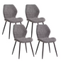 Set van 4 Moderne Eetkamerstoelen – Gewatteerde Zitting & Metalen Poten
