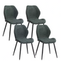 Set van 4 Moderne Eetkamerstoelen – Gewatteerde Zitting & Metalen Poten