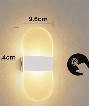 Draadloze LED Wandlamp – USB Oplaadbaar met Touch Sensor