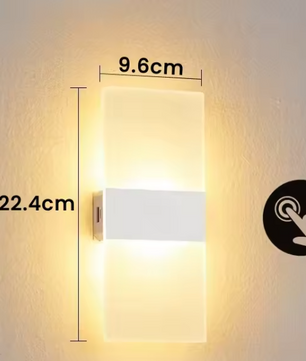 Draadloze LED Wandlamp – USB Oplaadbaar met Touch Sensor