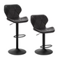 Set van 2 Retro Barkrukken – Verstelbare Kunstleren Barstoelen met Rugleuning