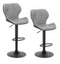 Set van 2 Retro Barkrukken – Verstelbare Kunstleren Barstoelen met Rugleuning