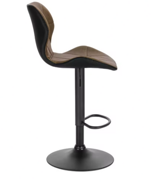 Set van 2 Retro Barkrukken – Verstelbare Kunstleren Barstoelen met Rugleuning