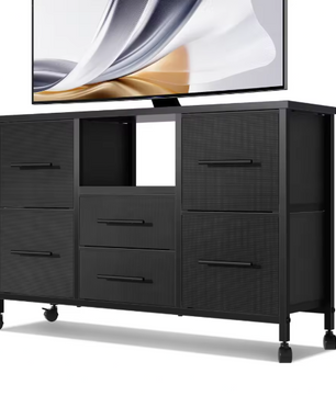Ladekast met 6 Stoffen Laden – Dressoir op Wielen & TV-Meubel, Modern en Praktisch