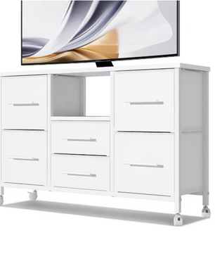 Ladekast met 6 Stoffen Laden – Dressoir op Wielen & TV-Meubel, Modern en Praktisch