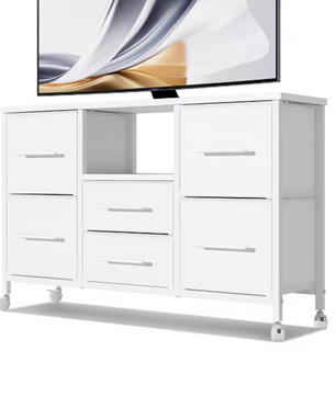 Ladekast met 6 Stoffen Laden – Dressoir op Wielen & TV-Meubel, Modern en Praktisch