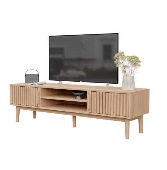 TV-Meubel 150 cm – Houten Kast met Deuren & Planken, Ademend Design