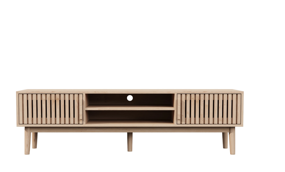 TV-Meubel 150 cm – Houten Kast met Deuren & Planken, Ademend Design