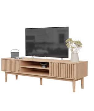 TV-Meubel 150 cm – Houten Kast met Deuren & Planken, Ademend Design