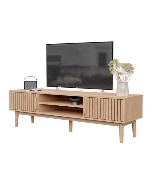 TV-Meubel 150 cm – Houten Kast met Deuren & Planken, Ademend Design