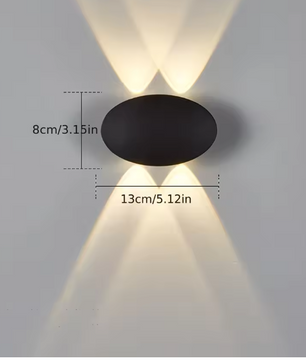 Ovale LED Wandlamp – IP65 Waterdichte Buiten- & Binnenverlichting 4W Warm Licht