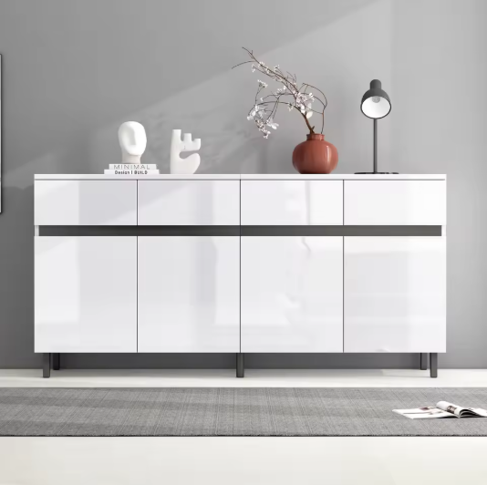 Hoogglans Dressoir met 4 Lades & 2 Deuren – Modern Opbergmeubel 160 cm