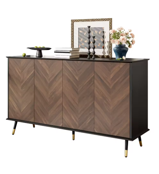 Modern Dressoir met Vispatroon – 4 Deuren & Opbergruimte 140 cm