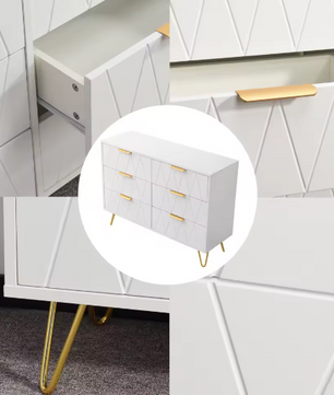 Witte Ladekast met 6 Lades – Moderne Opbergkast 100 cm