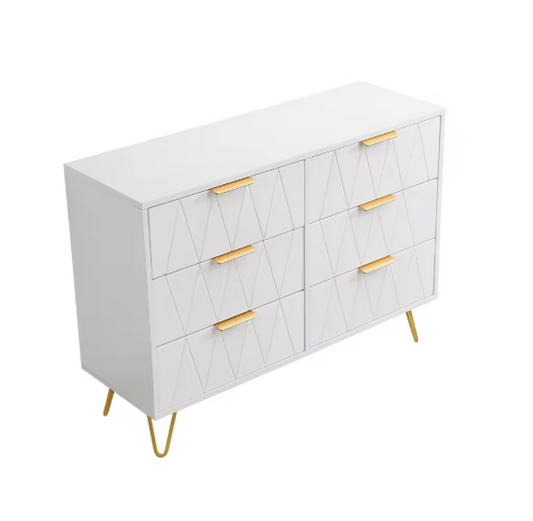 Witte Ladekast met 6 Lades – Moderne Opbergkast 100 cm