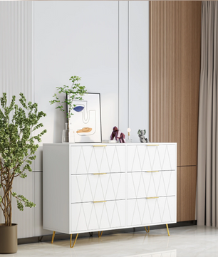 Witte Ladekast met 6 Lades – Moderne Opbergkast 100 cm