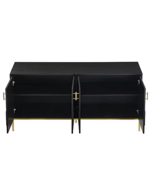 Zwart Dressoir met 4 Deuren – Moderne Opbergkast 160 cm