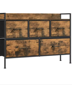 Dressoir met 5 Stoffen Lades – Opbergkast voor Slaapkamer & Woonkamer