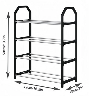 Schoenenrek 4 Lagen - Zwart / Wit / Roze