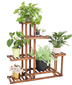 Plantenrek Natuurlijk Dennenhout - 6 Niveaus