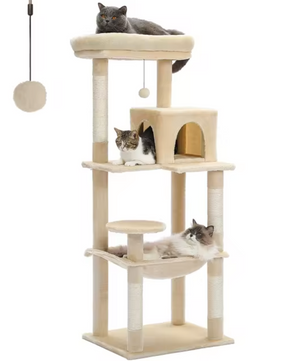 Kattenboom - 45 x 55 x 143cm - Grijs/Beige