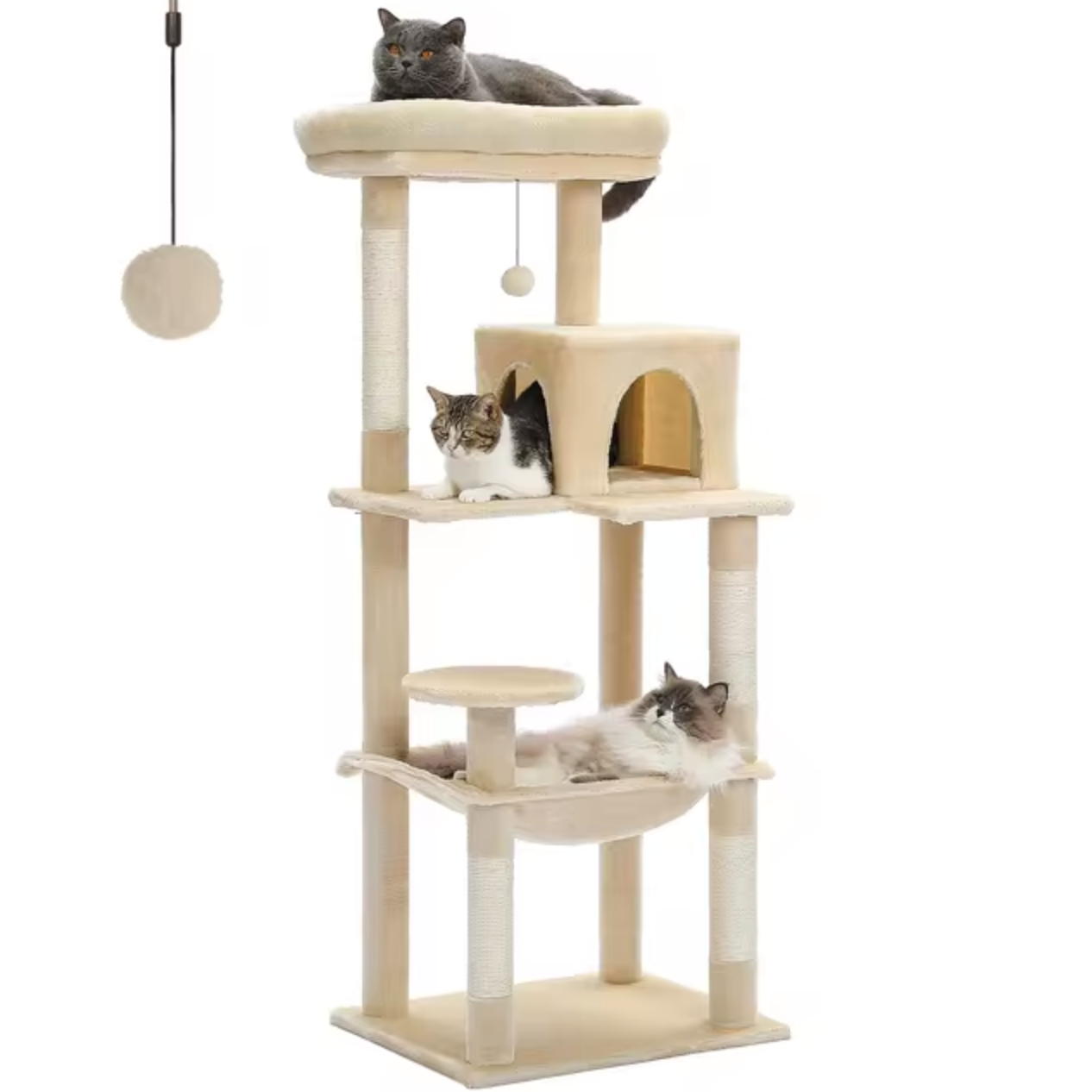 Kattenboom - 45 x 55 x 143cm - Grijs/Beige