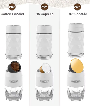 Cafelffe 3-in-1 Draagbare Koffiemachine – Warm/Koud Water Handmatige Espressomachine