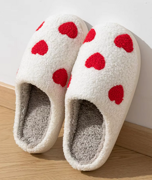 Hartjes Pantoffels - Pluche Gevoerd met Antislip