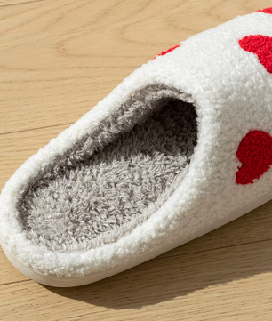 Hartjes Pantoffels - Pluche Gevoerd met Antislip