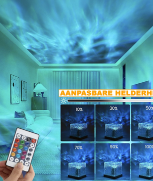 Noorderlicht Lamp – 16 Kleuren Vlam/Kristallen Nachtlampje
