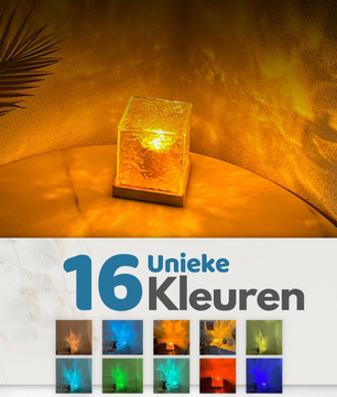 Noorderlicht Lamp – 16 Kleuren Vlam/Kristallen Nachtlampje