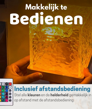 Noorderlicht Lamp – 16 Kleuren Vlam/Kristallen Nachtlampje