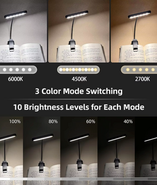 14Leds Boek Licht - USB Oplaadbare Leeslamp met Flexibele Clip - 3 Eye-Protecting Modes