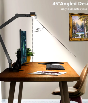 Premium LED Bureaulamp met Klem – 24W Ultra Heldere LED Bureaulamp met Sfeerverlichting en Automatisch Dimmen