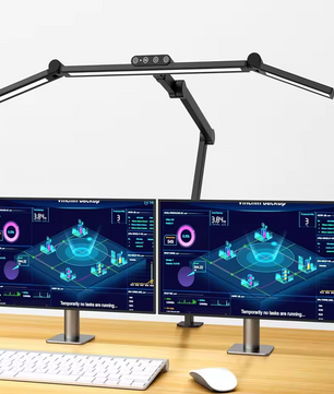 Premium LED Bureaulamp met Klem – 24W Ultra Heldere LED Bureaulamp met Sfeerverlichting en Automatisch Dimmen