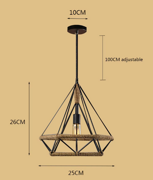 Mason Vintage Henneptouw Hanglamp – Industriële Sfeer voor Elk Interieur